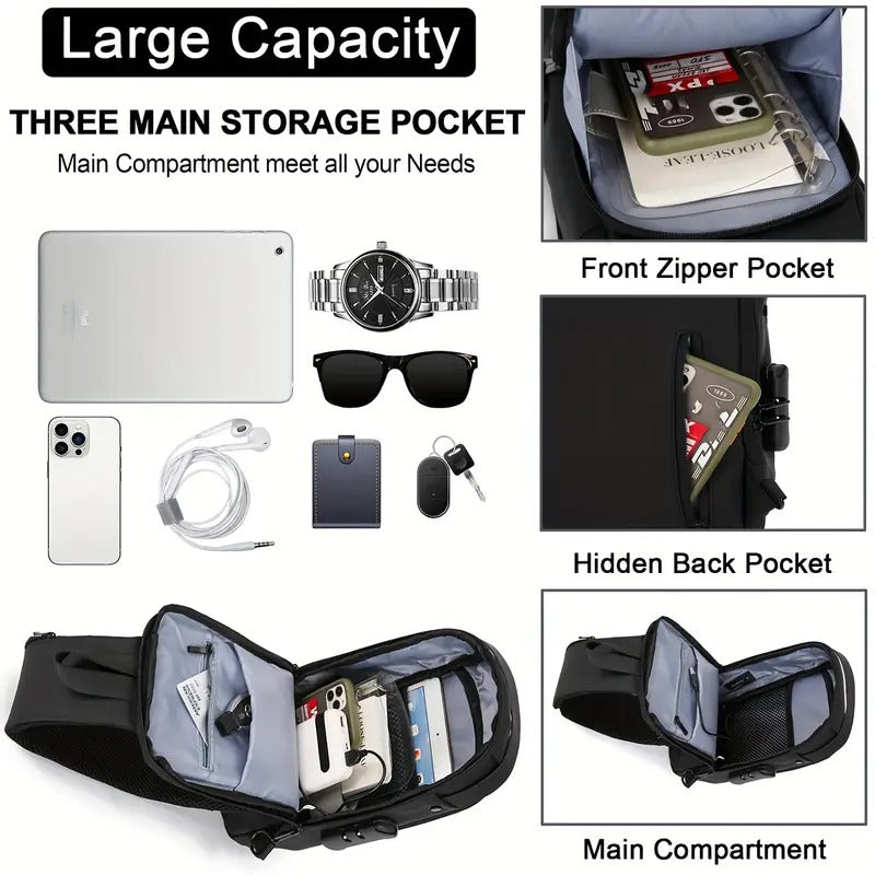 Anti Theft Chest Bag Shoulder USB Charging