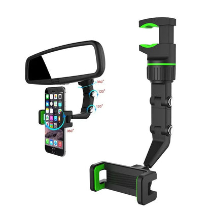 360 Degree Rotatable Car Rearview Mirror Phone Holder