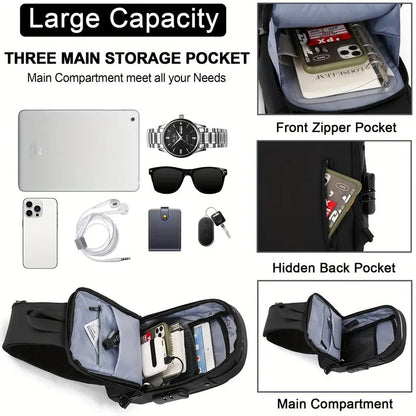 Anti Theft Chest Bag Shoulder USB Charging