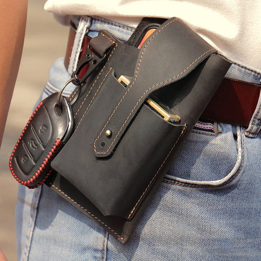 Retro leather waist bag