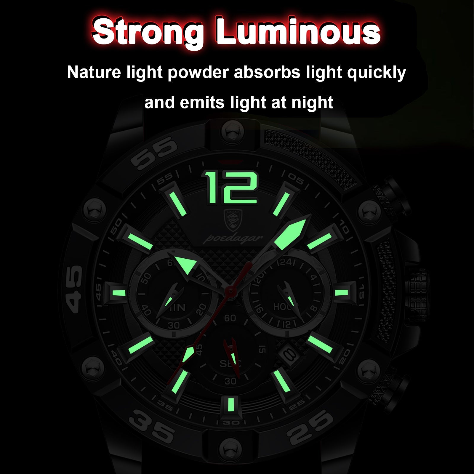 POEDAGAR Casual Luxury Waterproof Luminous